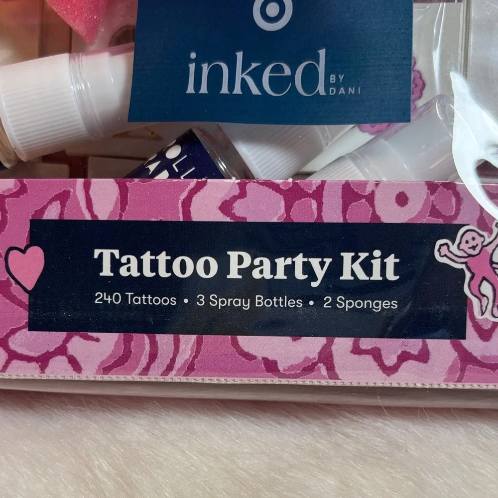Roller Rabbit Inked Tattoo Party Kit - Pink and White